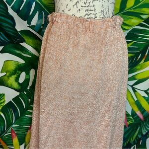 Vintage 80s It’s Pure Gould S Pink Knit Midi Preppy Fall Winter Spring Skirt